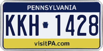 PA license plate KKH1428