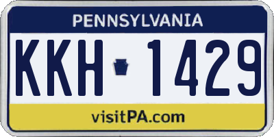 PA license plate KKH1429