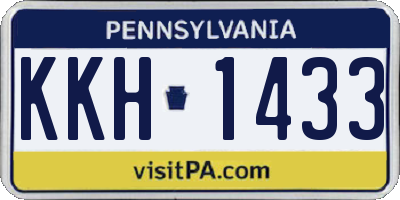 PA license plate KKH1433