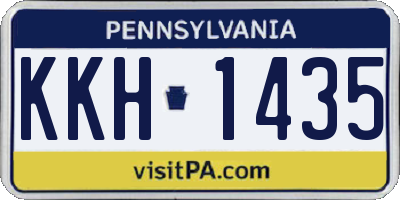 PA license plate KKH1435