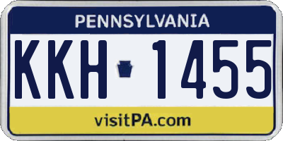 PA license plate KKH1455