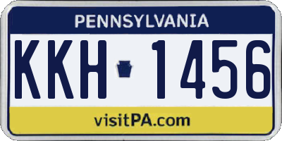 PA license plate KKH1456