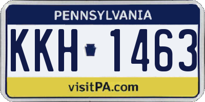 PA license plate KKH1463