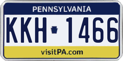 PA license plate KKH1466