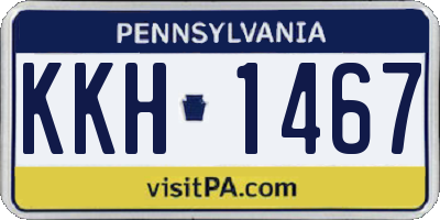 PA license plate KKH1467