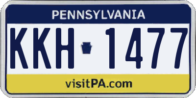 PA license plate KKH1477
