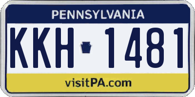 PA license plate KKH1481