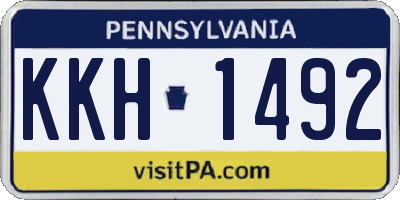 PA license plate KKH1492