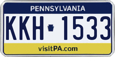 PA license plate KKH1533