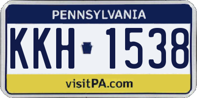 PA license plate KKH1538