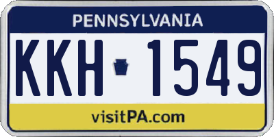 PA license plate KKH1549