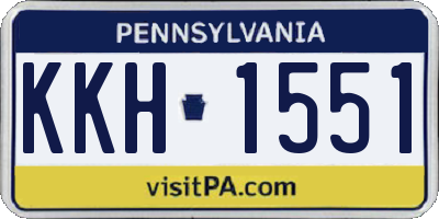 PA license plate KKH1551