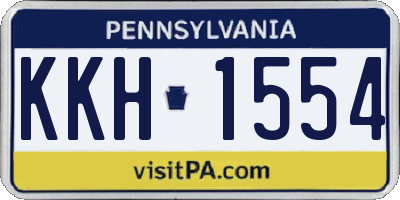 PA license plate KKH1554
