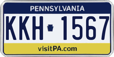 PA license plate KKH1567