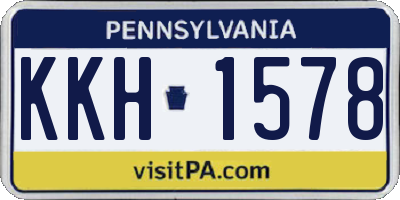 PA license plate KKH1578