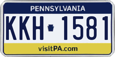 PA license plate KKH1581