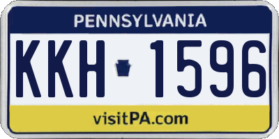 PA license plate KKH1596
