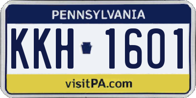 PA license plate KKH1601
