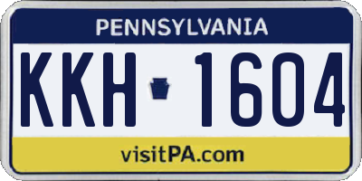 PA license plate KKH1604