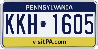 PA license plate KKH1605