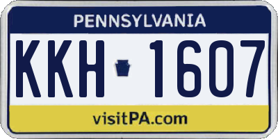 PA license plate KKH1607