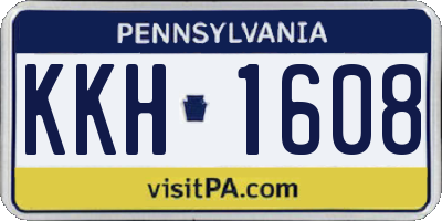 PA license plate KKH1608