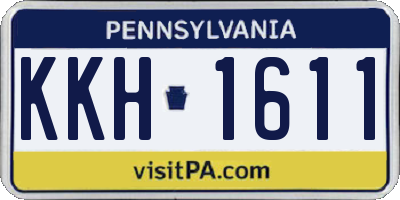 PA license plate KKH1611