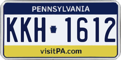 PA license plate KKH1612
