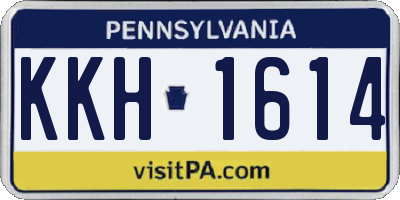 PA license plate KKH1614