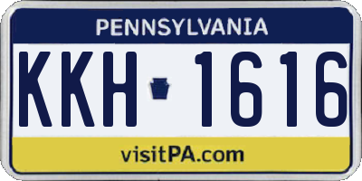 PA license plate KKH1616