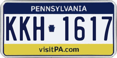 PA license plate KKH1617