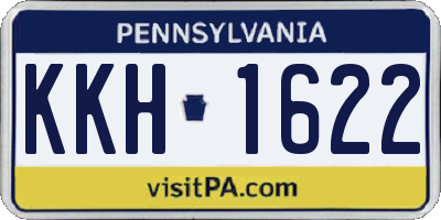 PA license plate KKH1622