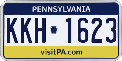 PA license plate KKH1623