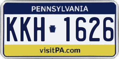 PA license plate KKH1626