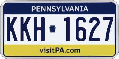 PA license plate KKH1627