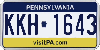 PA license plate KKH1643