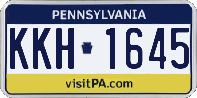 PA license plate KKH1645