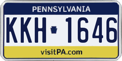 PA license plate KKH1646