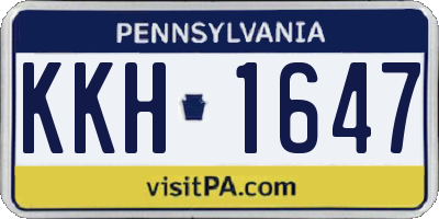 PA license plate KKH1647