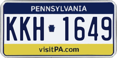 PA license plate KKH1649