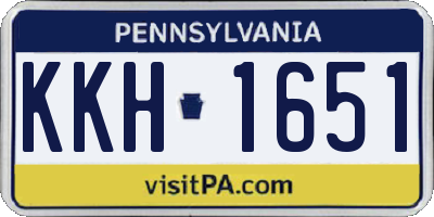 PA license plate KKH1651