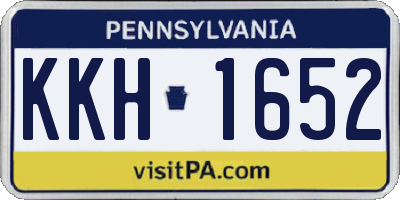 PA license plate KKH1652