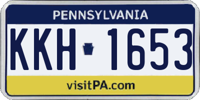 PA license plate KKH1653