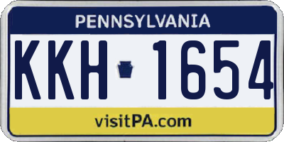 PA license plate KKH1654