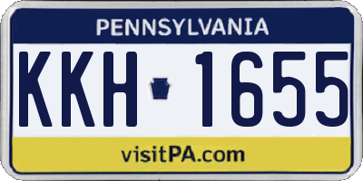 PA license plate KKH1655