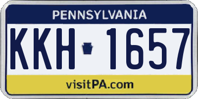 PA license plate KKH1657