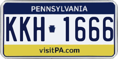 PA license plate KKH1666