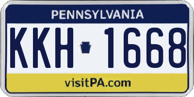 PA license plate KKH1668