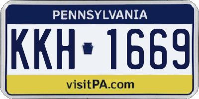 PA license plate KKH1669
