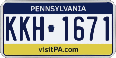 PA license plate KKH1671